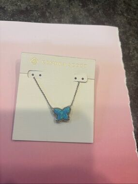 Kendra Scott Blue Opal Butterfly Necklace - Silver